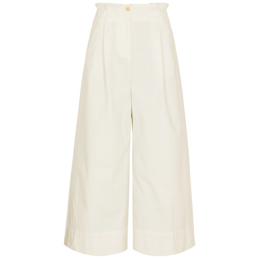 Sargent Cropped Cotton Trousers - Ivory - 12