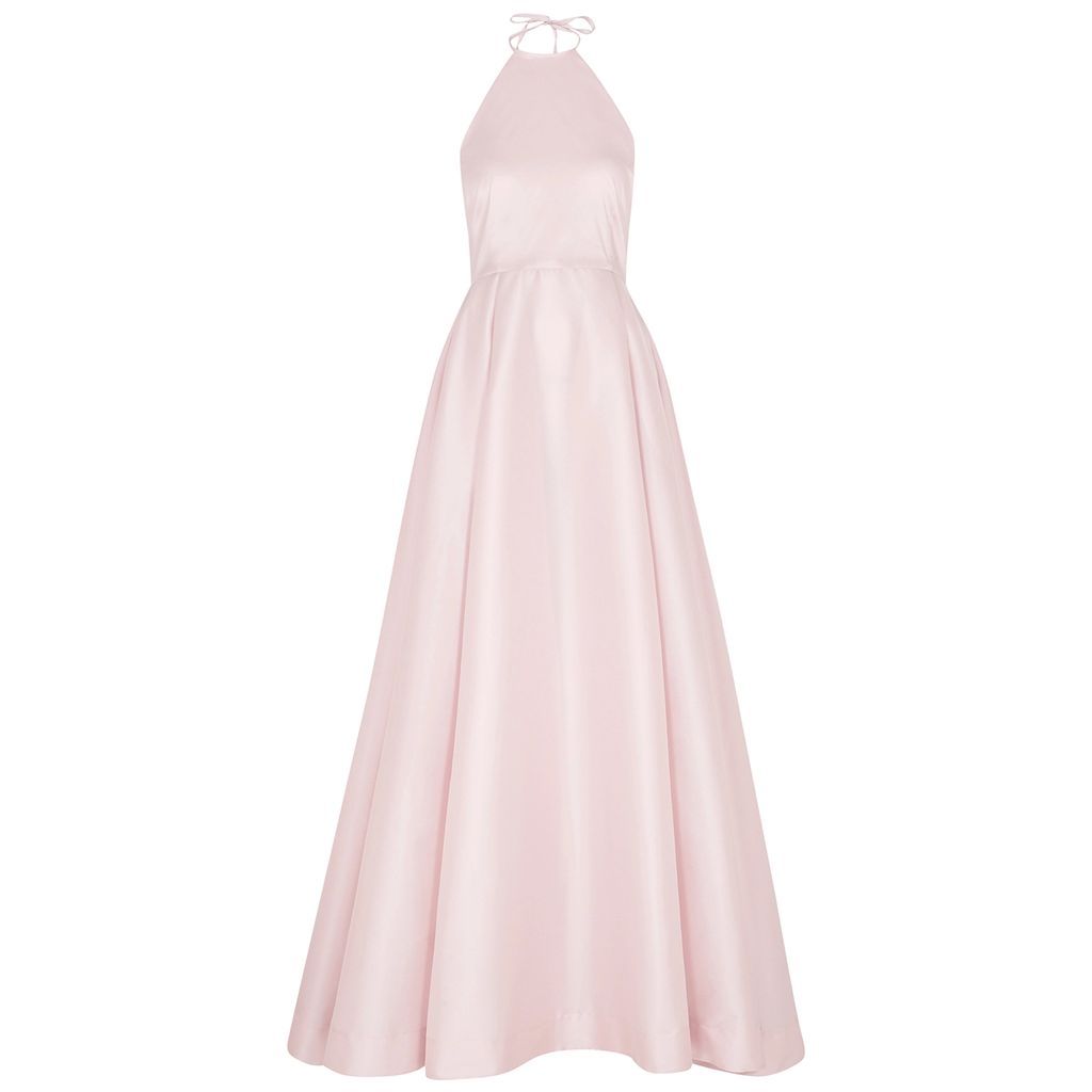 Delilah Halterneck Taffeta Gown - Light Pink - 12