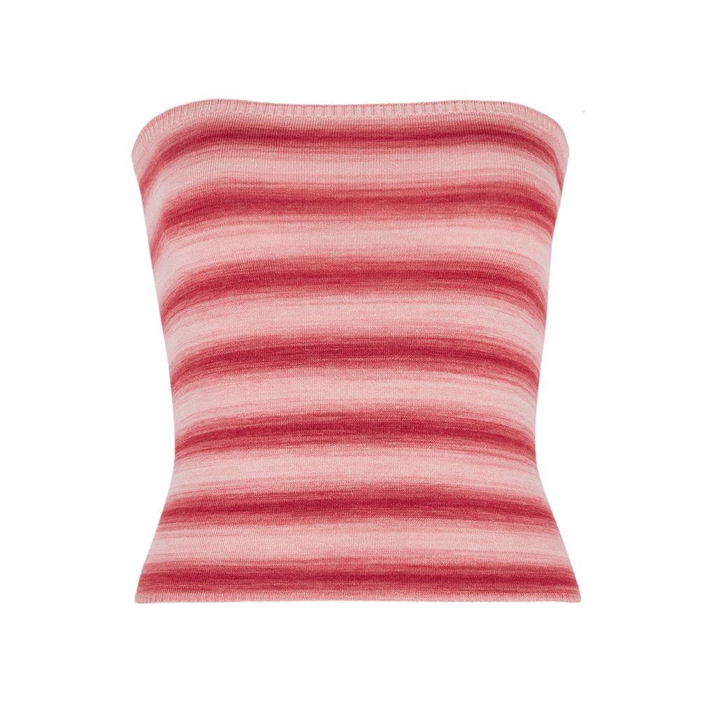 Ludo Strapless Striped Stretch-knit Top - RED - L