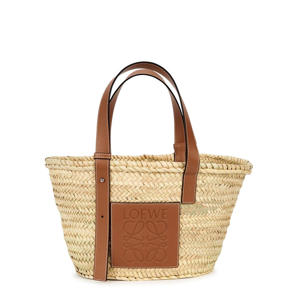 Medium Sand Raffia Basket Bag - Natural