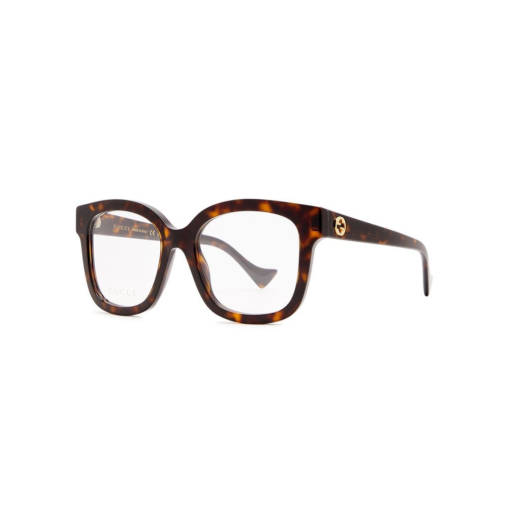 Oversized Square-frame Optical Glasses - Brown