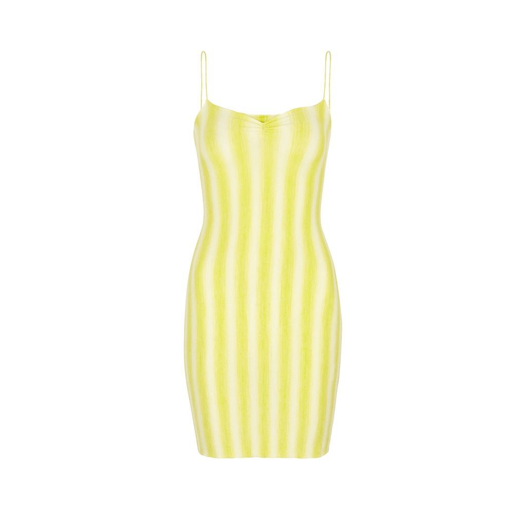Simi Striped Stretch-knit Mini Dress - Yellow - M