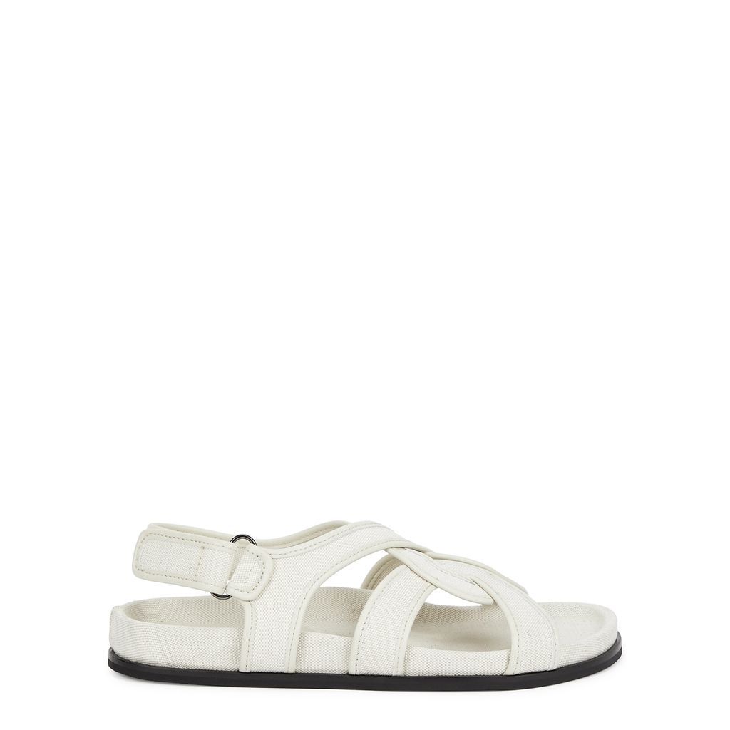 The Chunky Canvas Sandals - Beige - 8