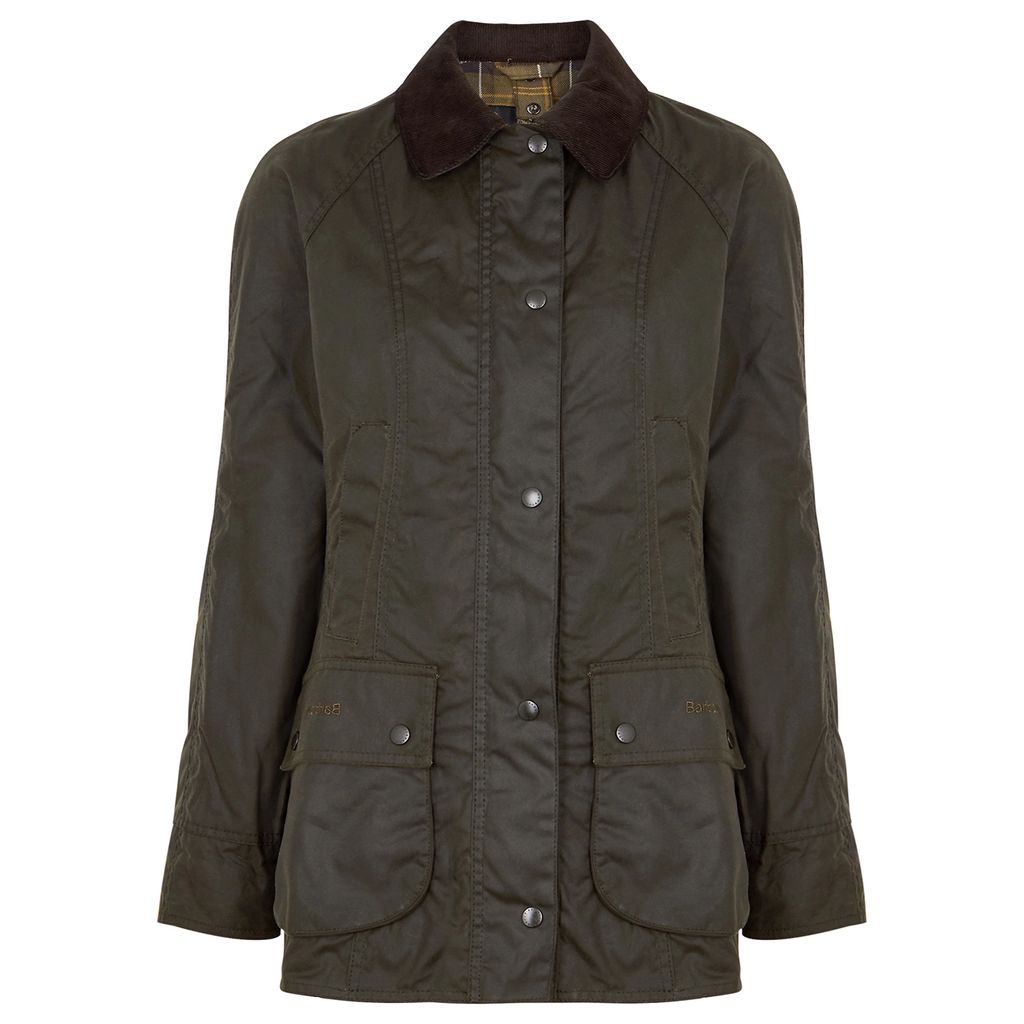 Beadnell Dark Green Waxed Cotton Jacket - 8