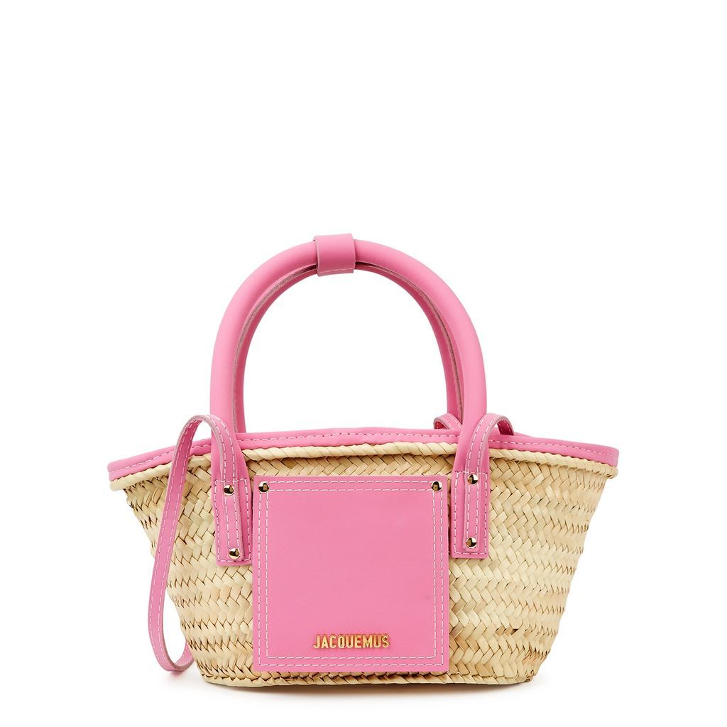 Le Petit Panier Soli Woven Raffia Basket Bag, Bag, Pink - Light Pink