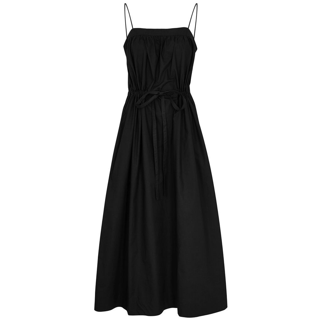 Cotton-poplin Midi Dress - Black - 6