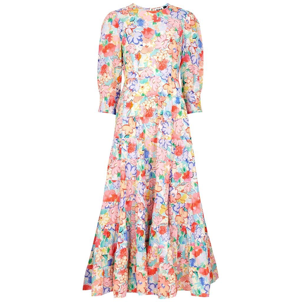 Kristen Floral-print Cotton Midi Dress - Multicoloured - M