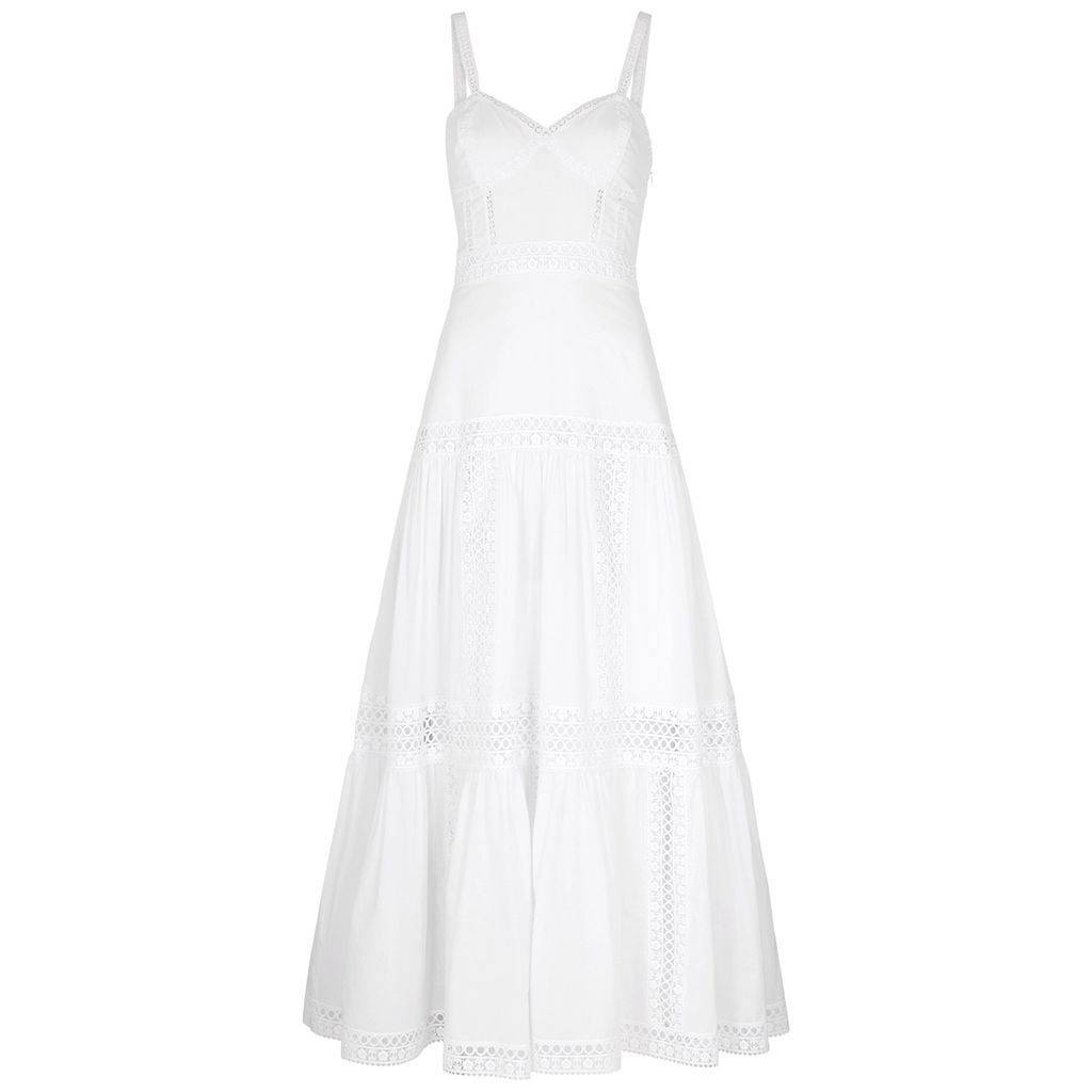 Giogia Lace-trimmed Cotton-blend Maxi Dress - White - M