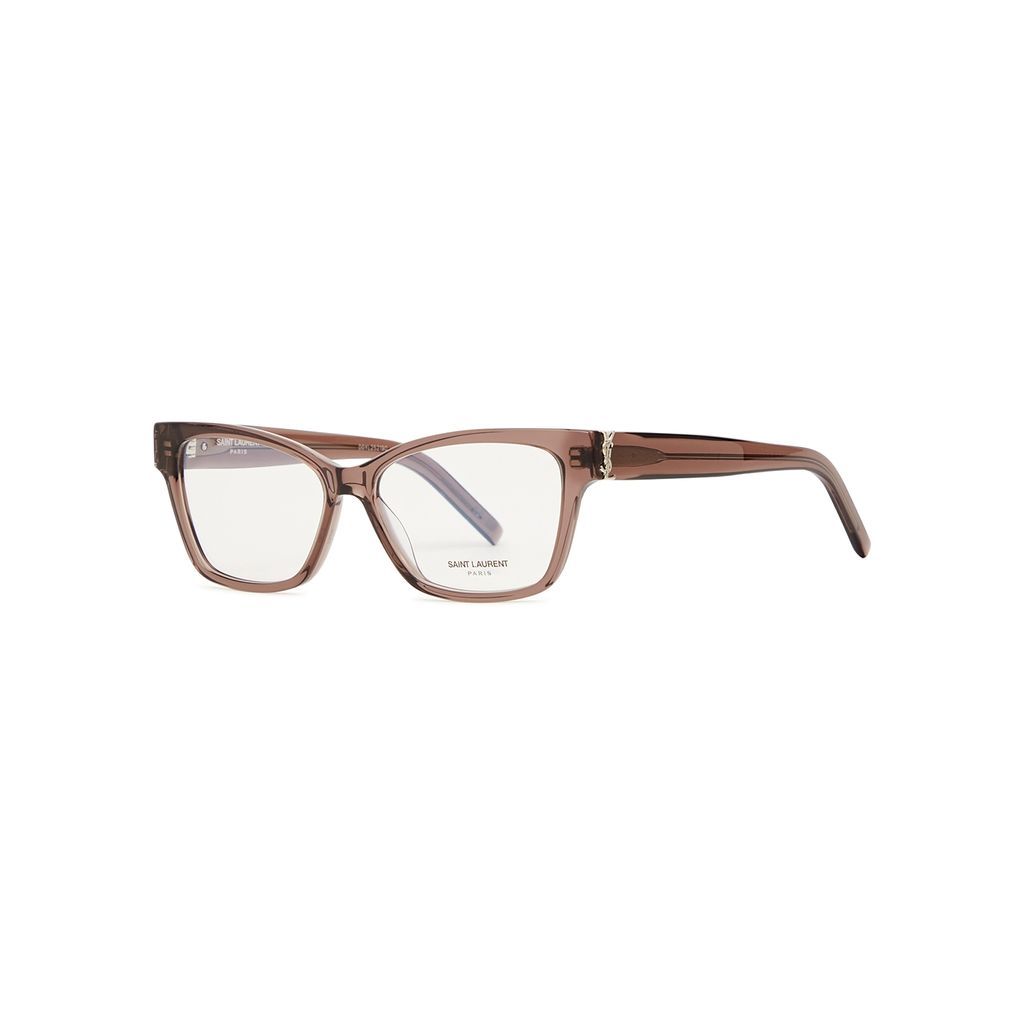 Square-frame Optical Glasses - Brown