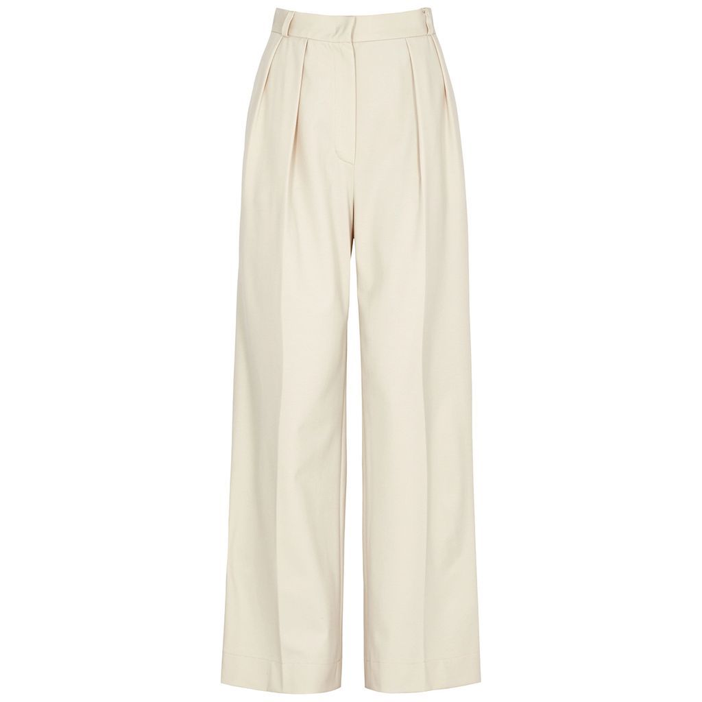 Wide-leg Stretch-jersey Trousers - Ivory - 8