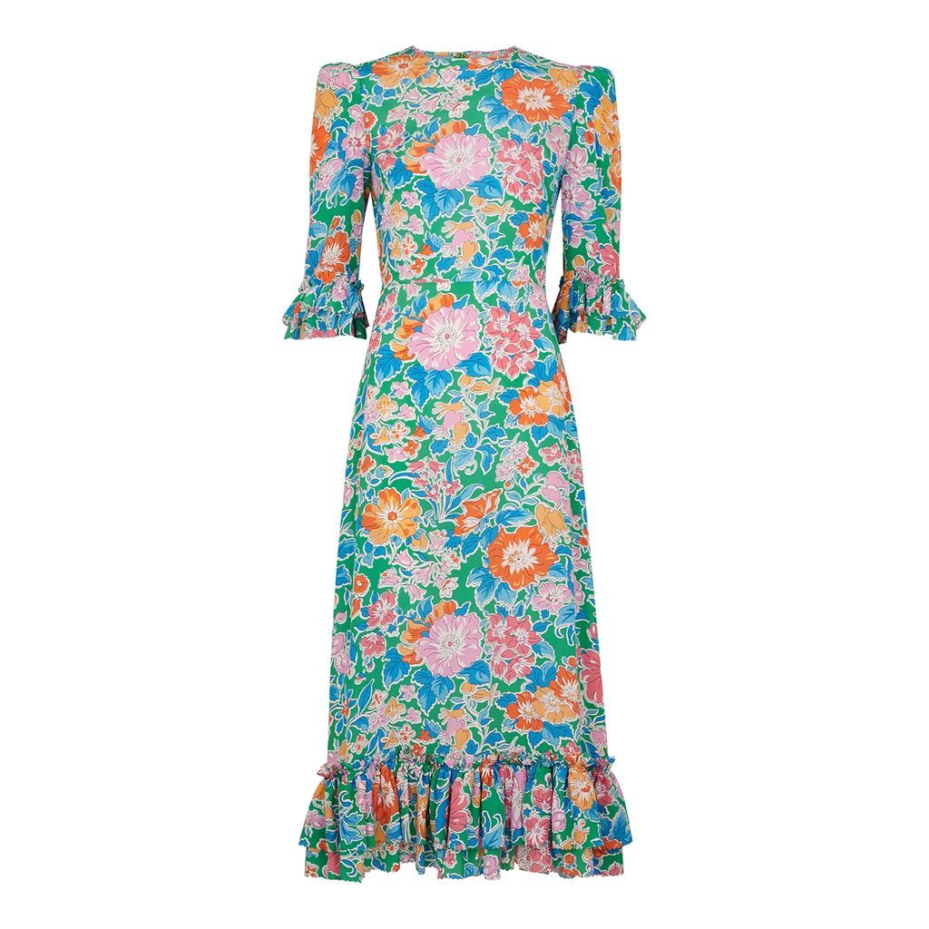 The Falconetti Floral-print Silk Midi Dress - Green - 8