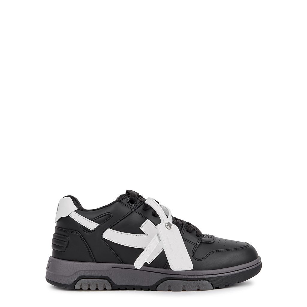 Out Of Office Black Leather Sneakers, Sneakers, Black - 4