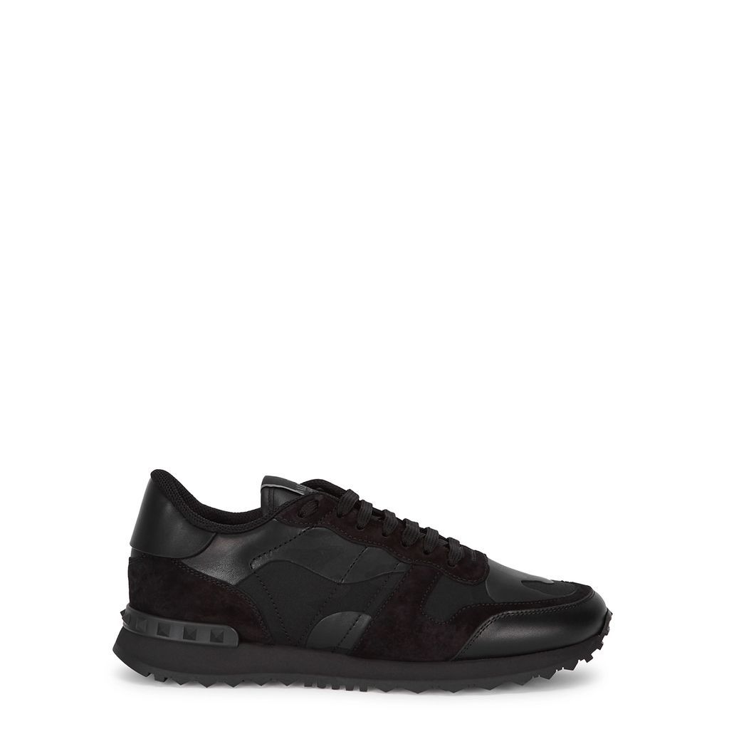Garavani Runner Camouflage-print Suede Sneakers, Sneakers - Black - 3