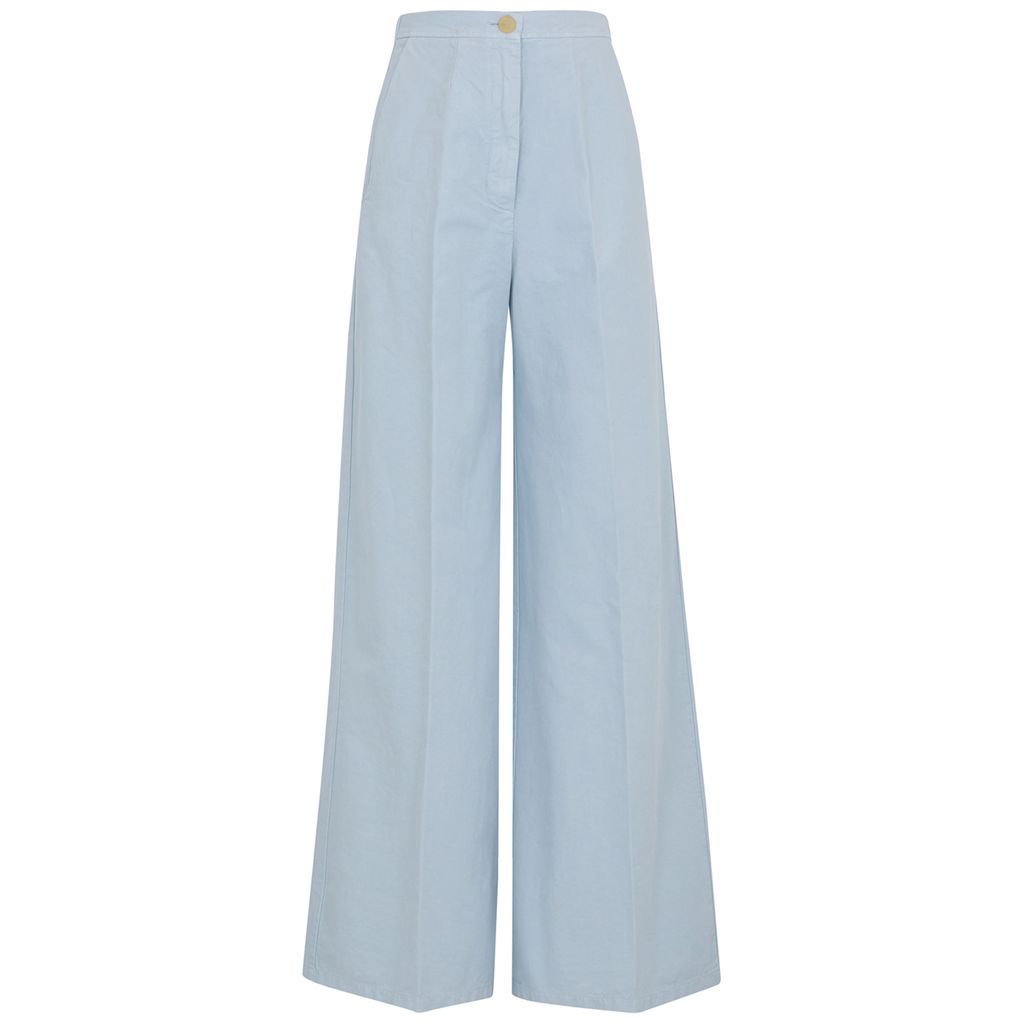 Forte_forte Wide-leg Cotton-canvas Trousers - Blue - 1