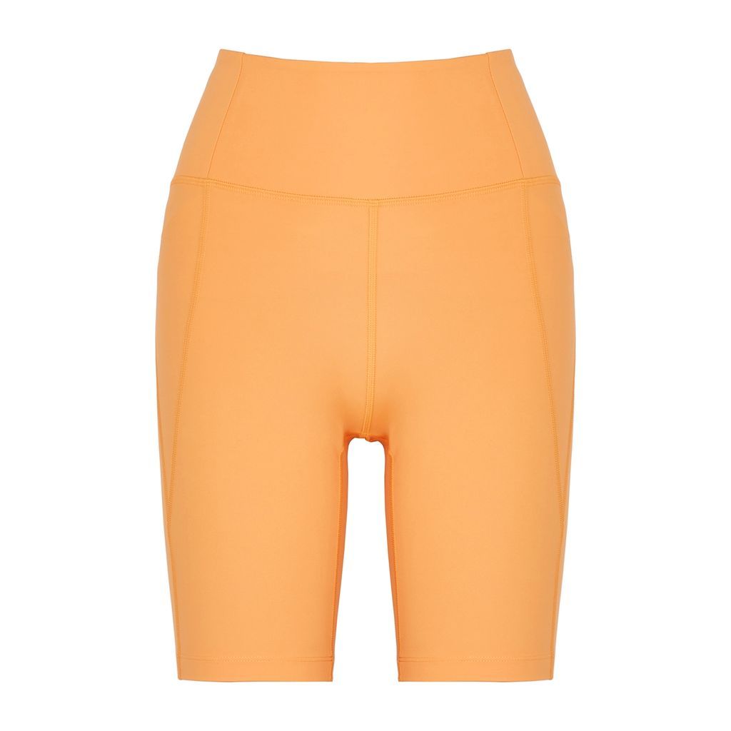 High-Rise Bike Orange Shorts - XS