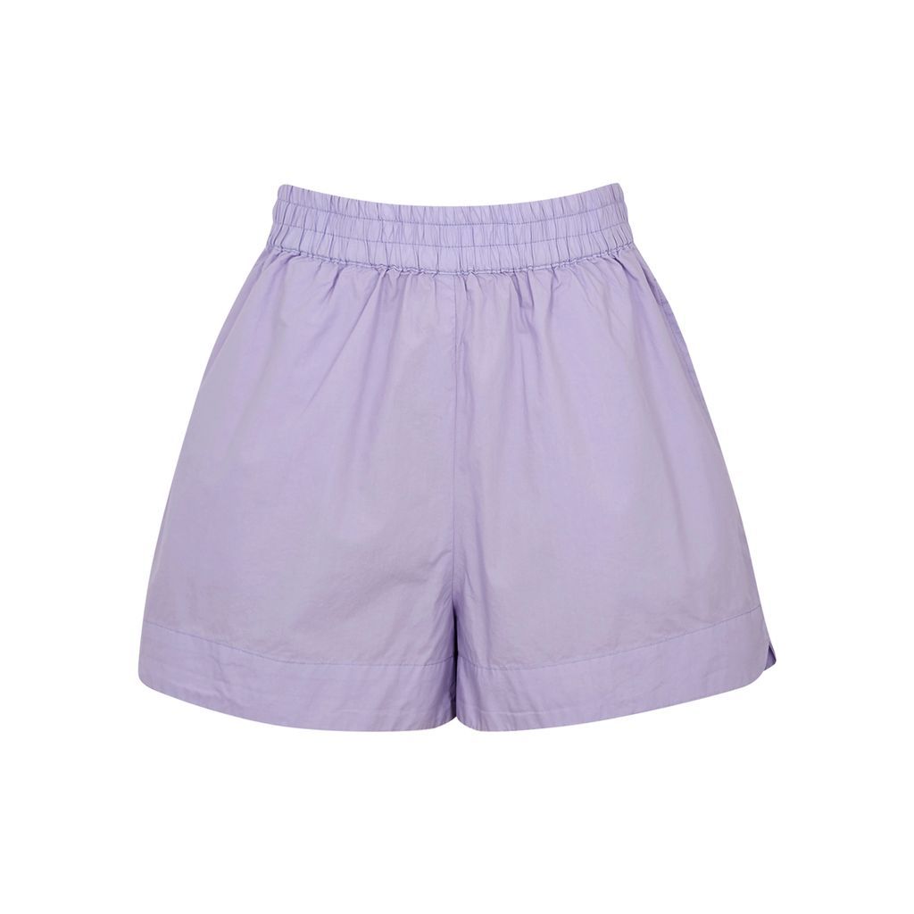 Chiara Cotton-poplin Shorts - Purple - S