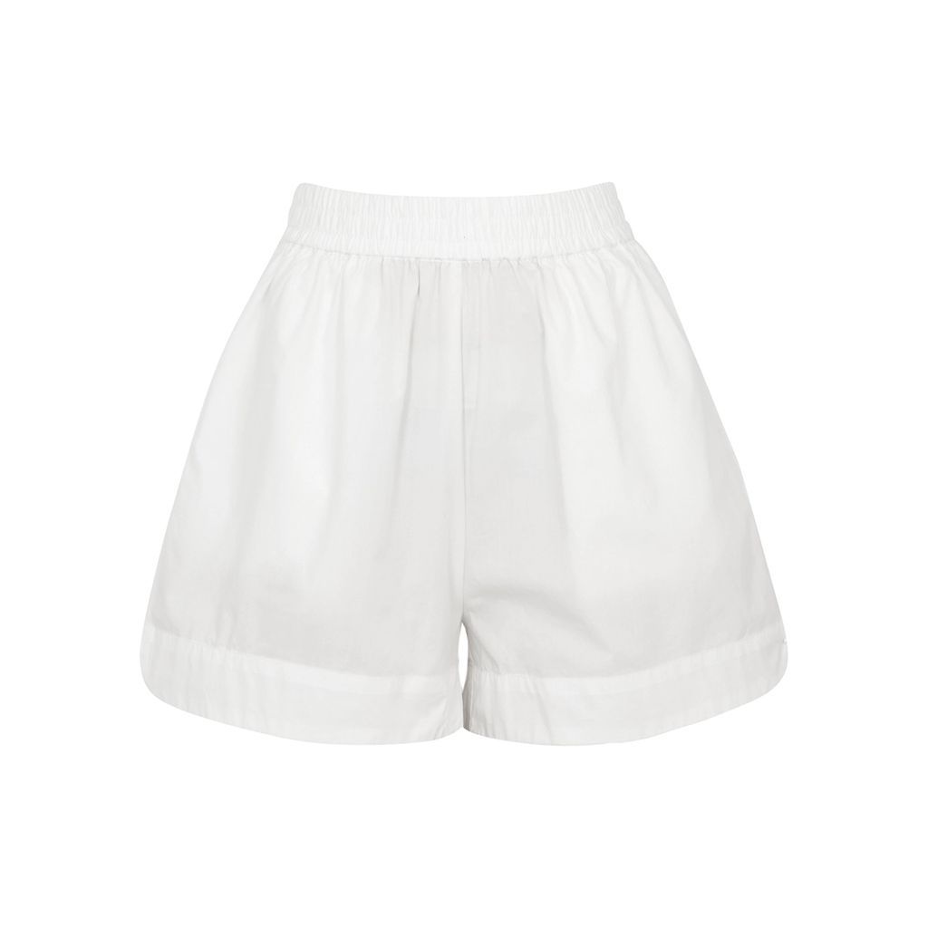 Chiara Cotton-poplin Shorts - White - L