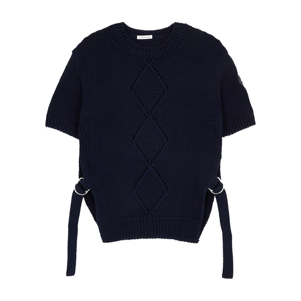 Knitted Cotton Top - Navy - L