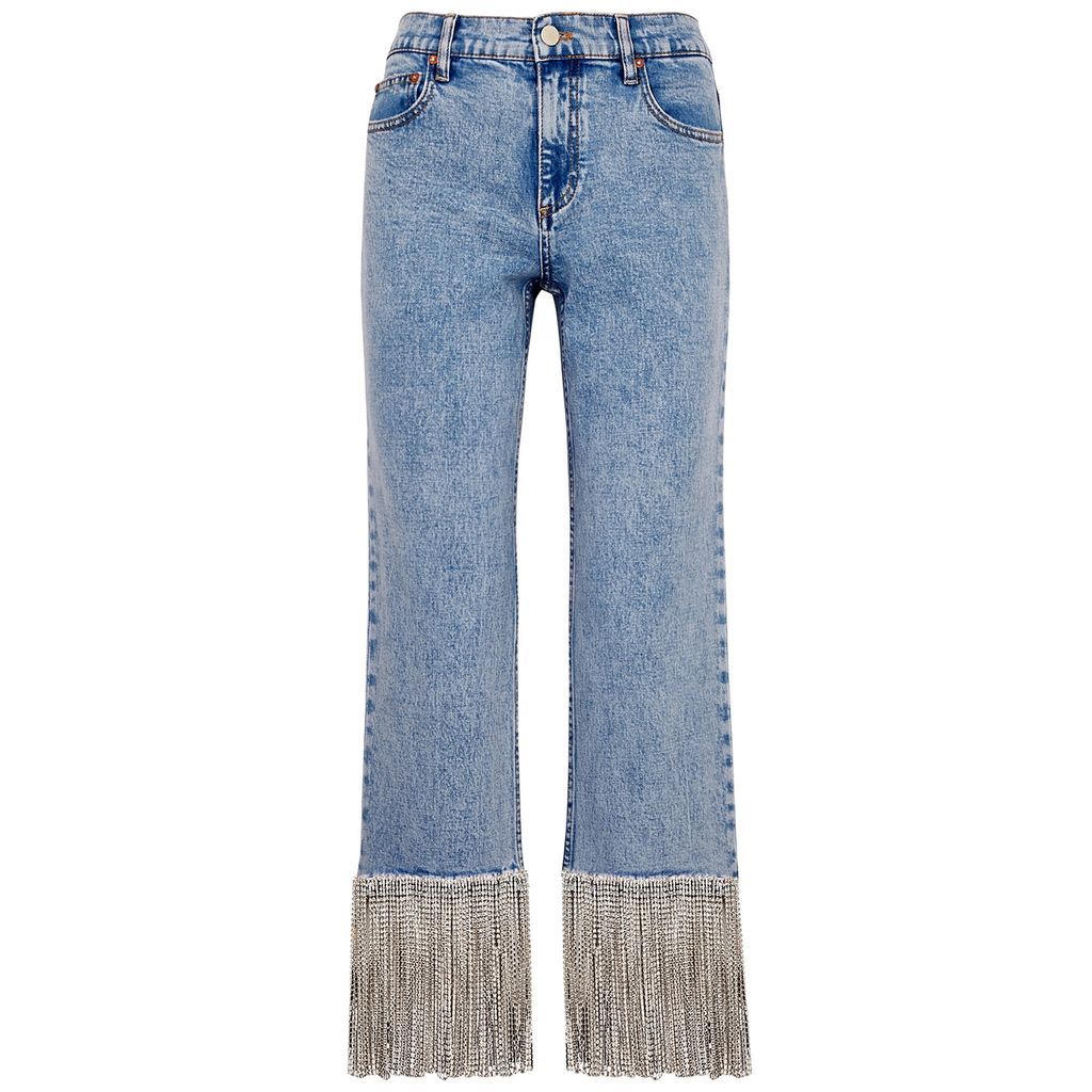 Amazing Fringed Straight-leg Jeans - Blue - W29