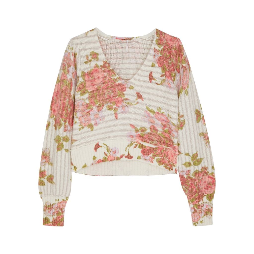 Bed Of Roses Knitted Jumper - White - L