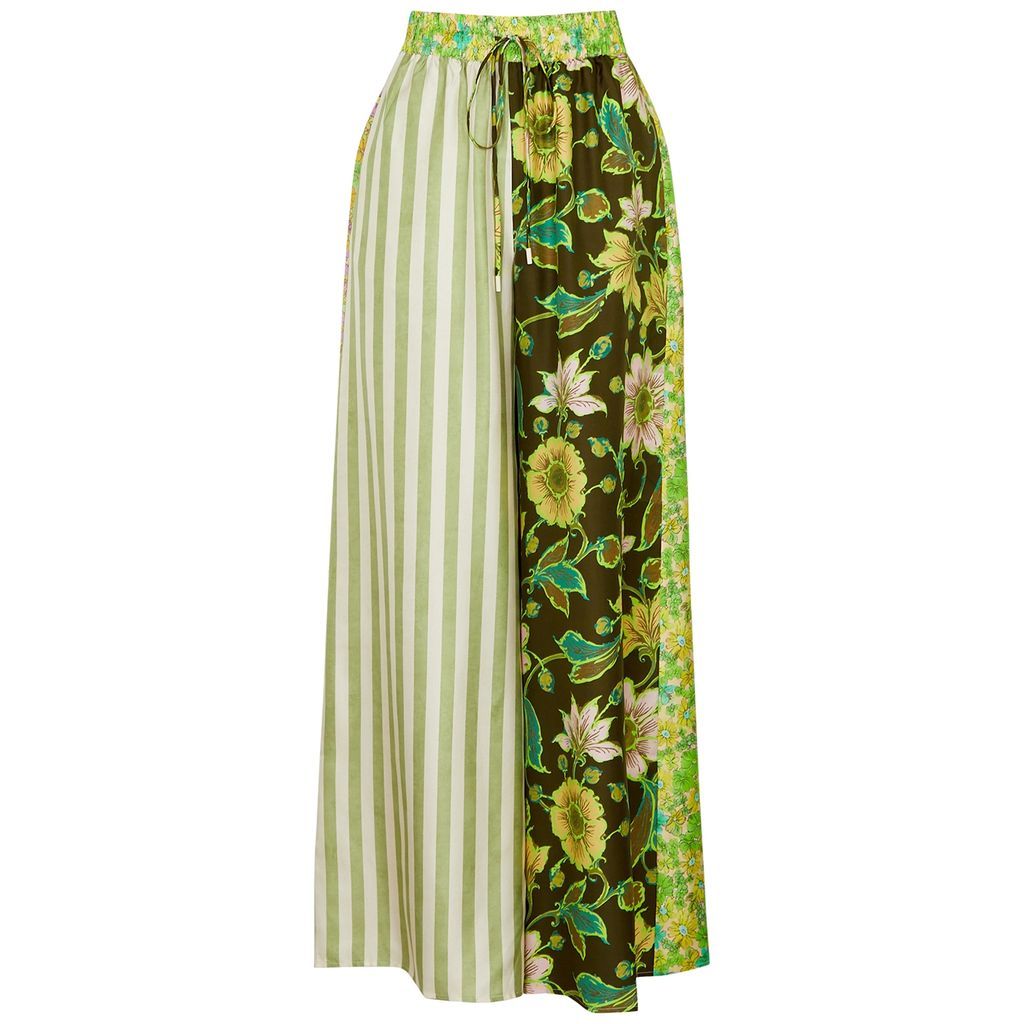 Winnie Spliced Printed Silk Trousers - Multicoloured - 8