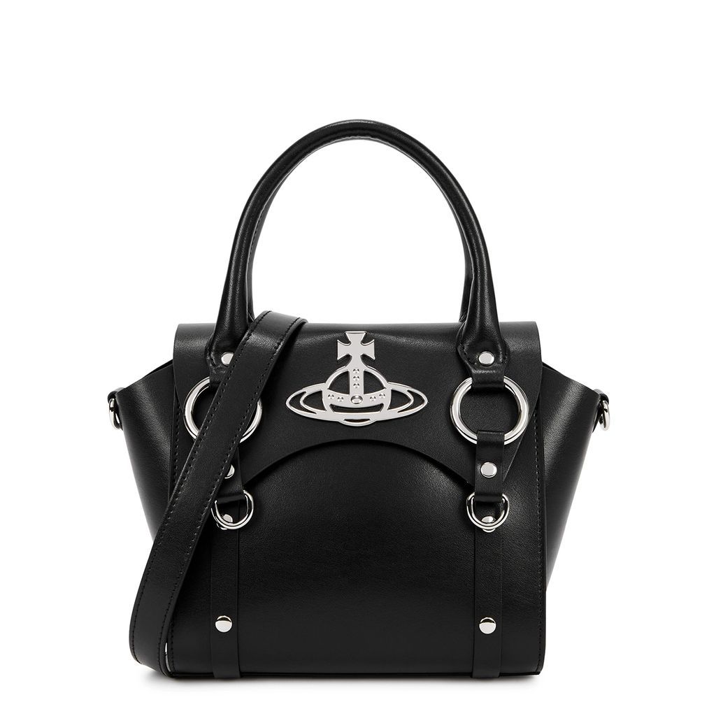 Betty Leather Top Handle Bag - Black