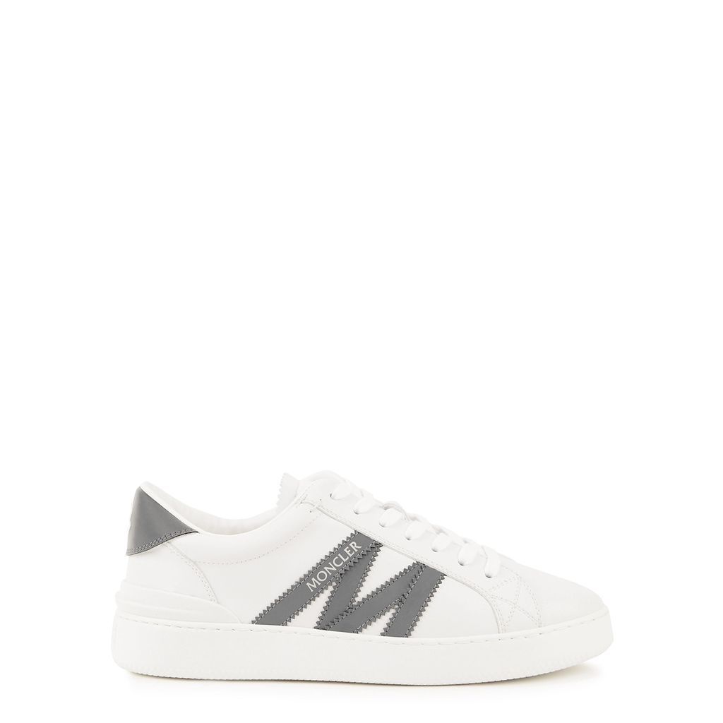 Monaco Leather Sneakers, Sneakers, White, Grained Leather - 7