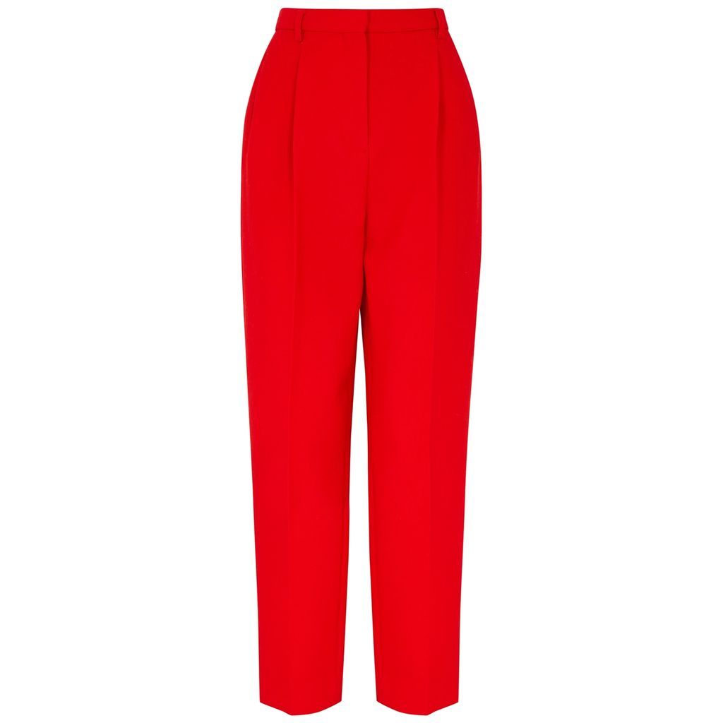 Tapered Wool Trousers - RED - 8