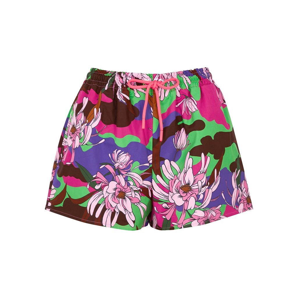 Floral-print Cotton Shorts - Multicoloured - 8