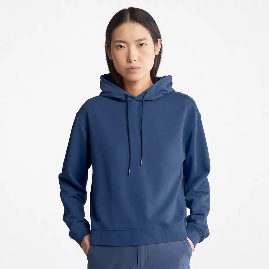 Solid-colour Hoodie For Women In Blue Dark Blue, Size XL