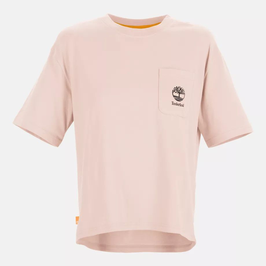 Logo-pocket T-shirt For Women In Pink Pink, Size L