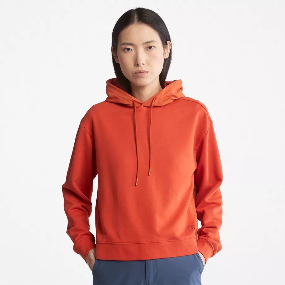 Solid-colour Hoodie For Women In Orange Orange, Size L