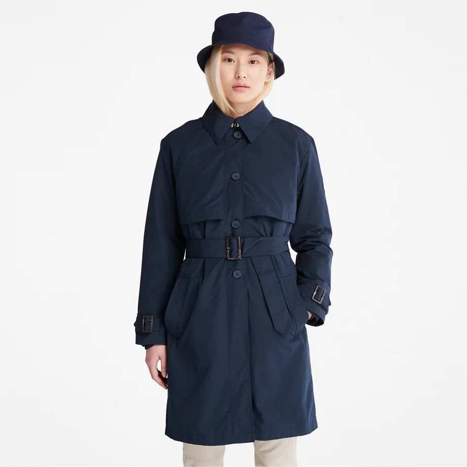 3-in-1 Trench Coat For Women In Navy Dark Blue, Size L