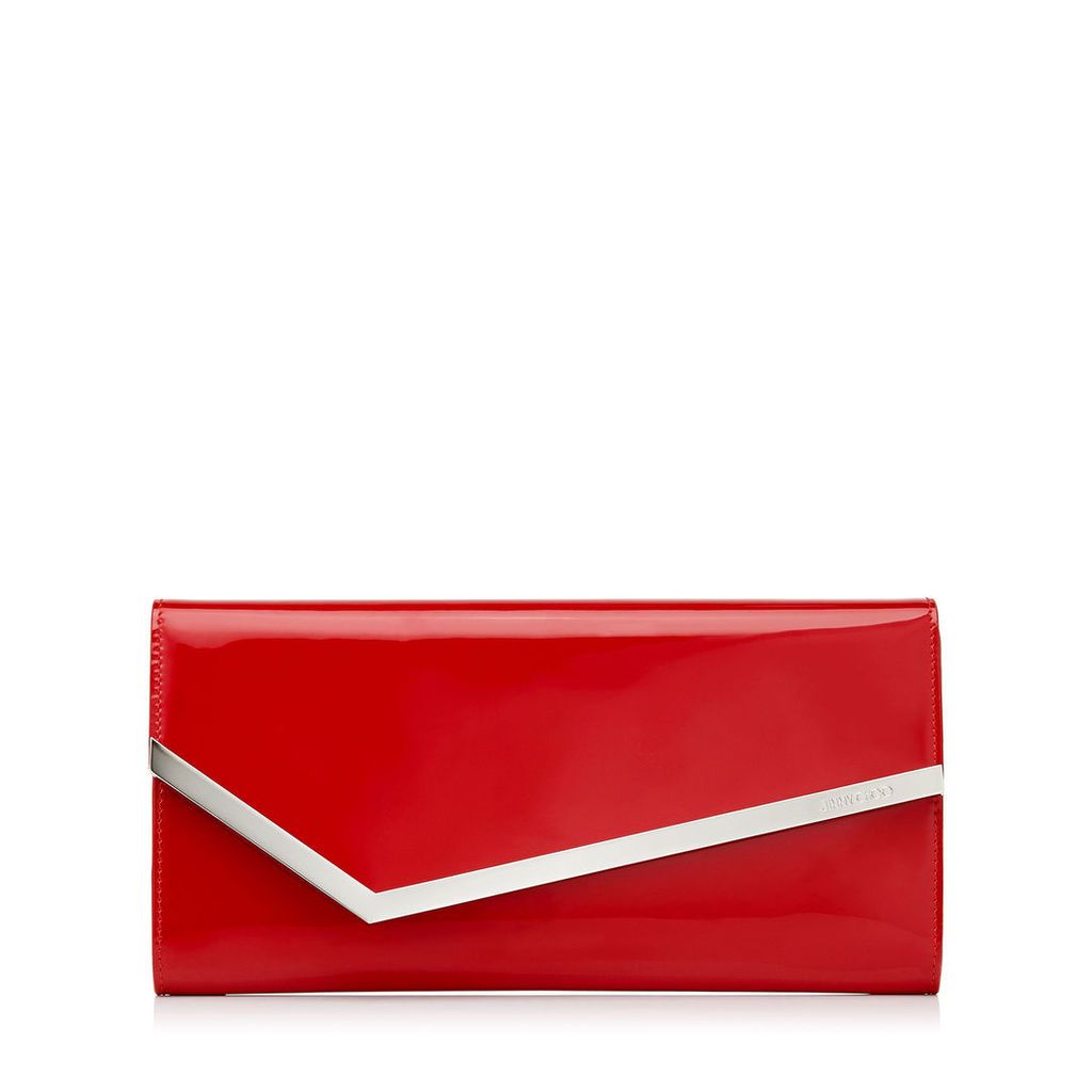 ERICA Red Patent and Suede Clutch Bag