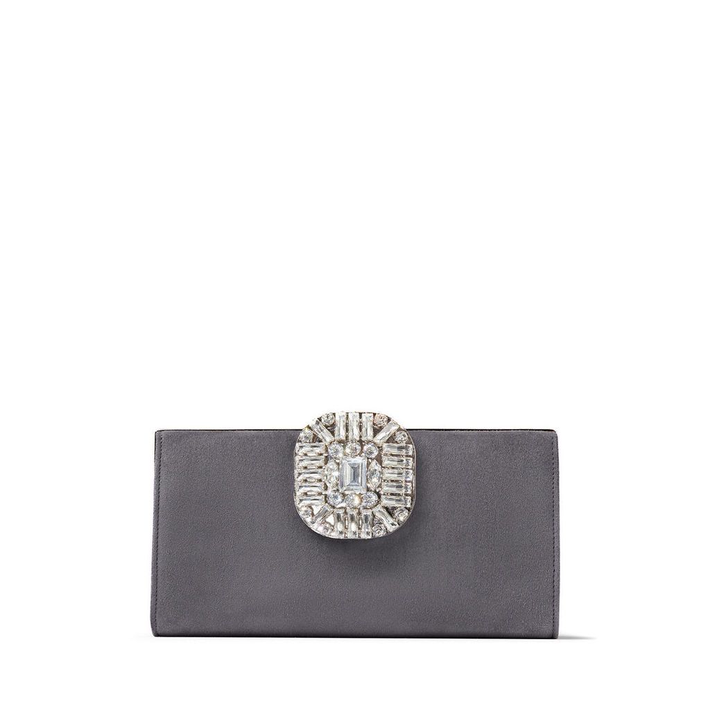 LEONIS Dusk Suede Clutch Bag with Snap Closure
