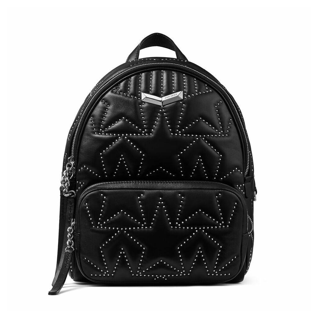 HELIA BACKPACK Black Star Matelassé Nappa Leather Backpack with Mini Studs