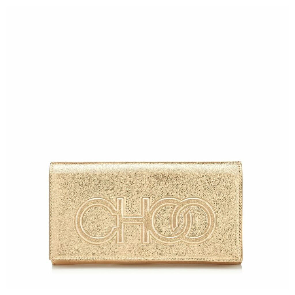 SANTINI Mini-Tasche aus goldenem Nappaleder mit Metallic-Optik