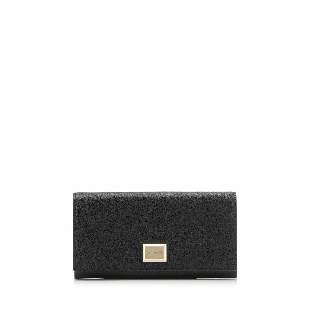 MARTINA Brieftasche aus genarbtem schwarzen Kalbsleder