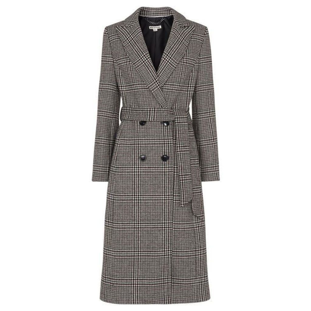 Whistles Penelope Belted Check Coat