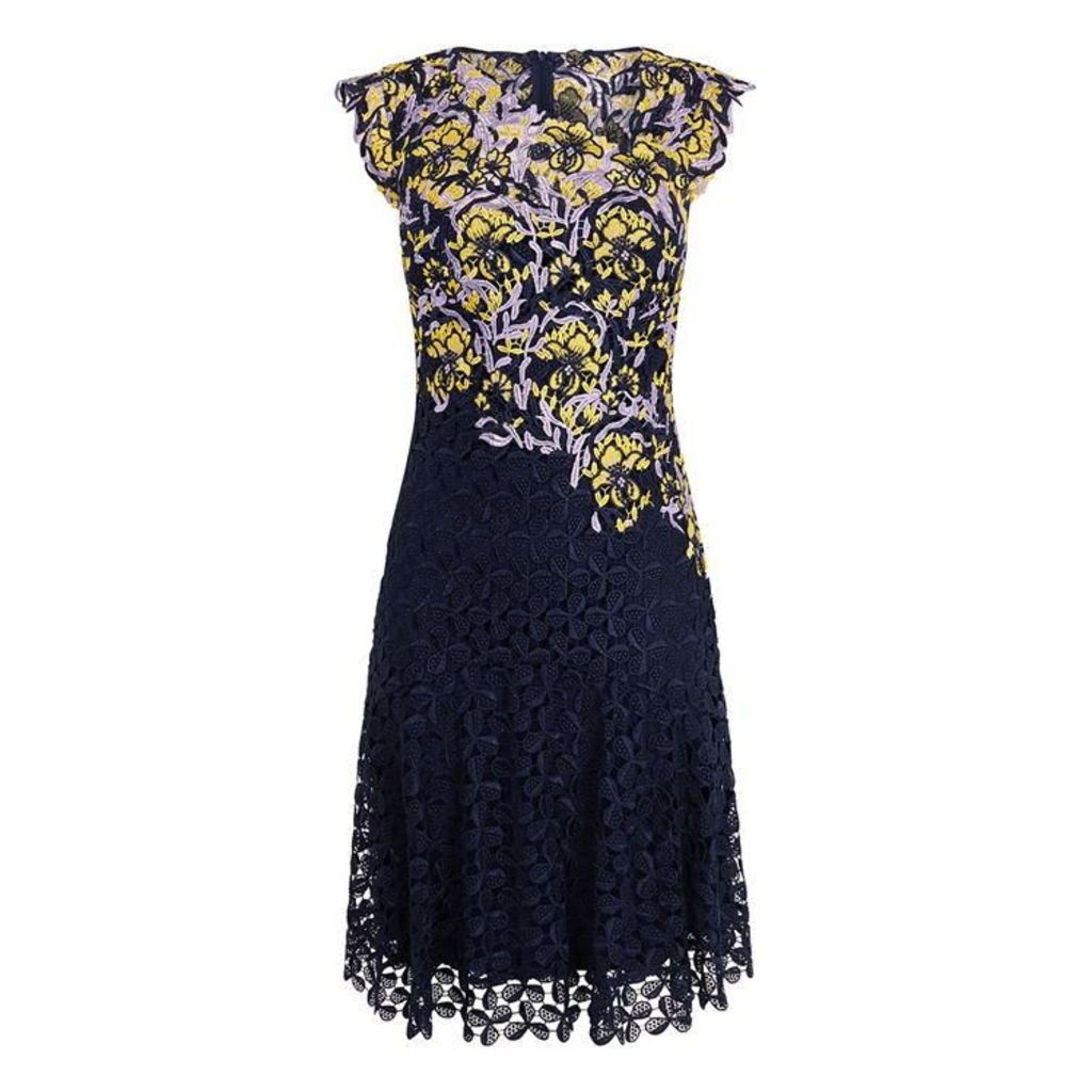 Karen Millen Asymmetric Floral Lace Dress