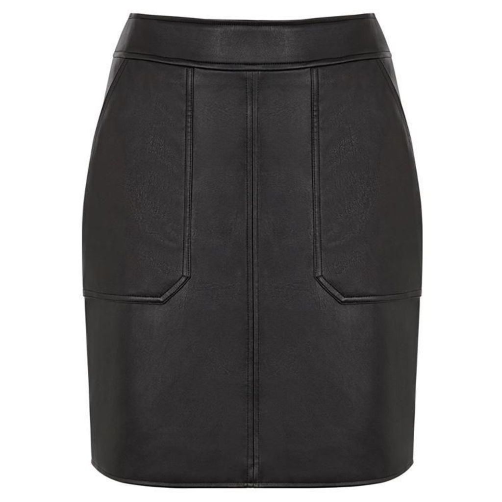 Warehouse Pocket Detail Pu Skirt