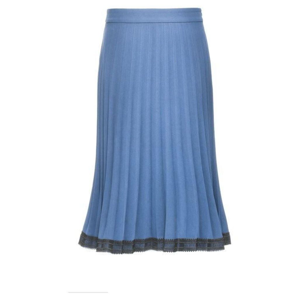 Smart and Joy Lace Trimming Pleated Skirt