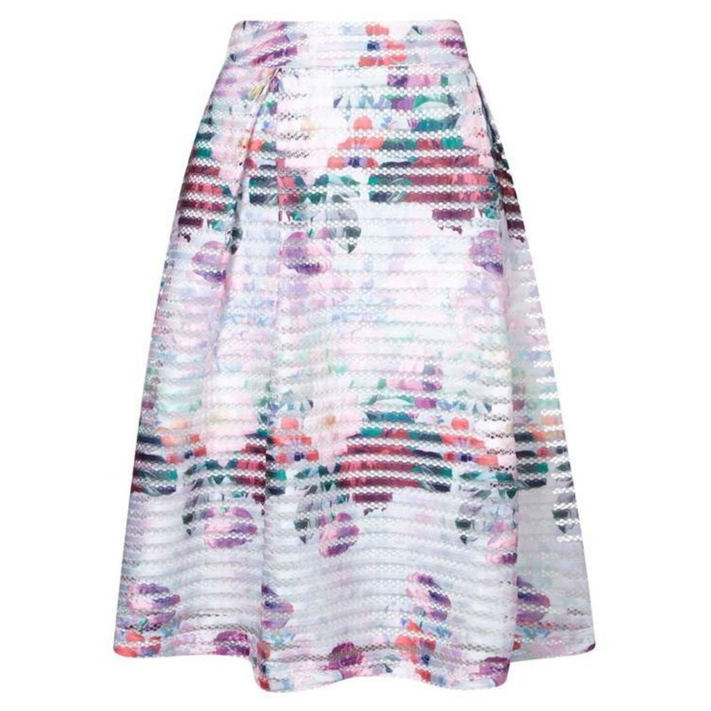 Yumi Floral Watercolour Fishnet Skirt