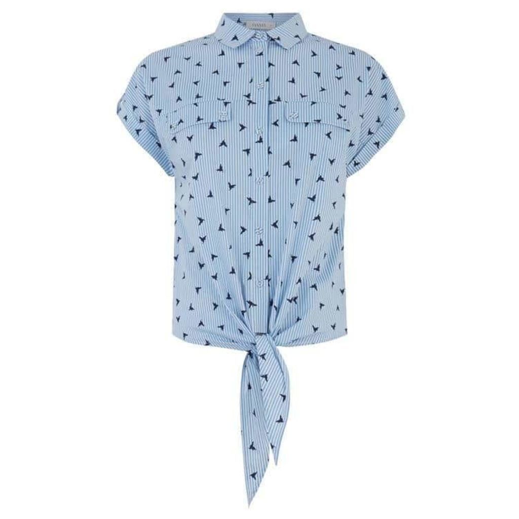 Oasis Bird Tie Front Shirt