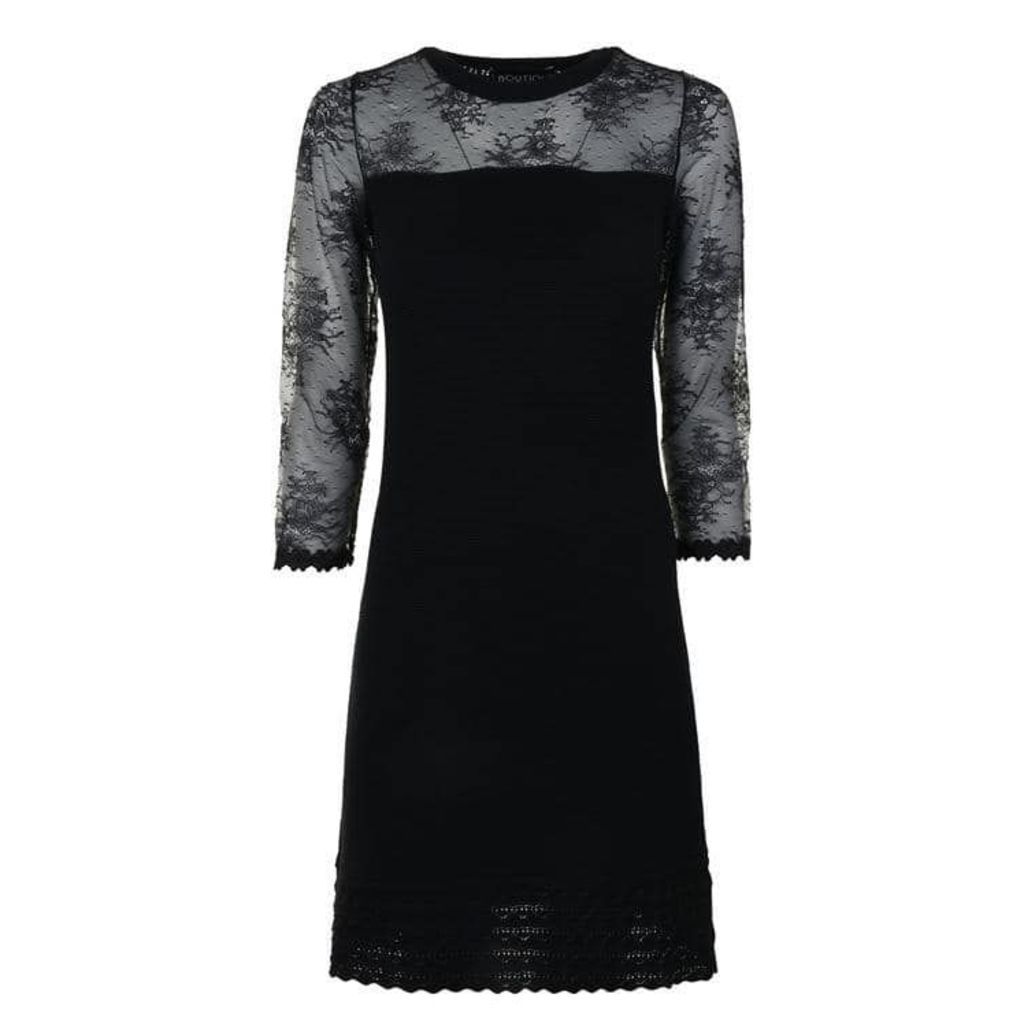 BOUTIQUE MOSCHINO Lace Long Sleeved Dress