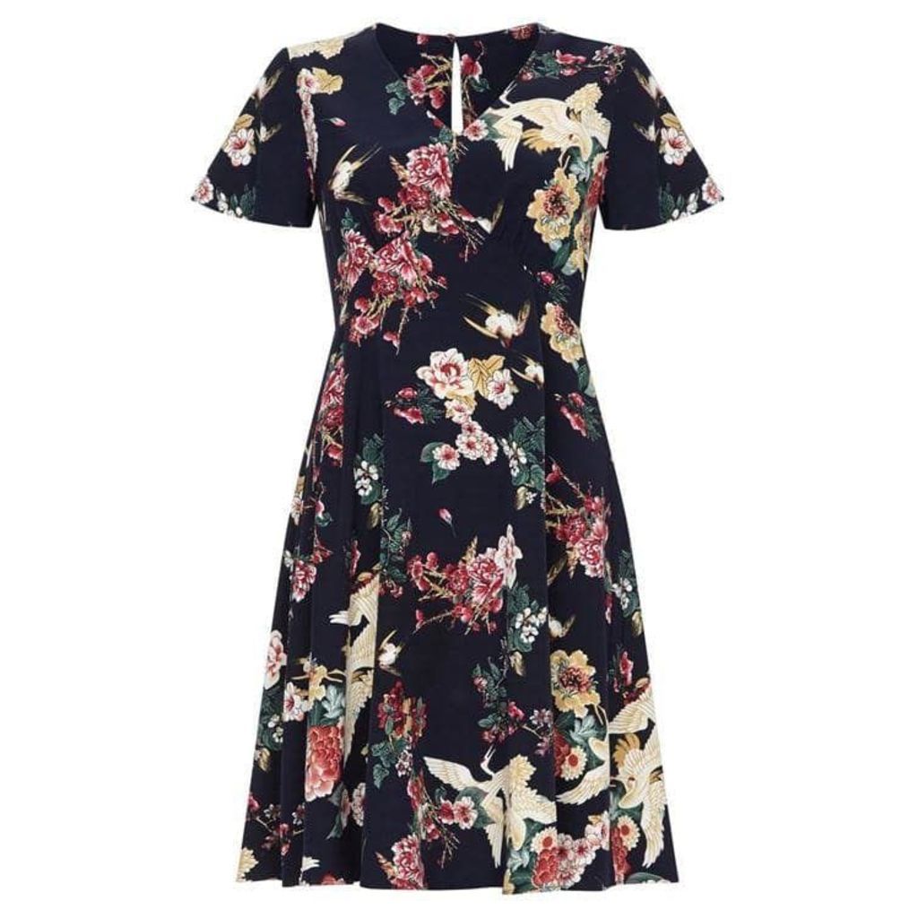 Yumi Bird & Flower Print Dress