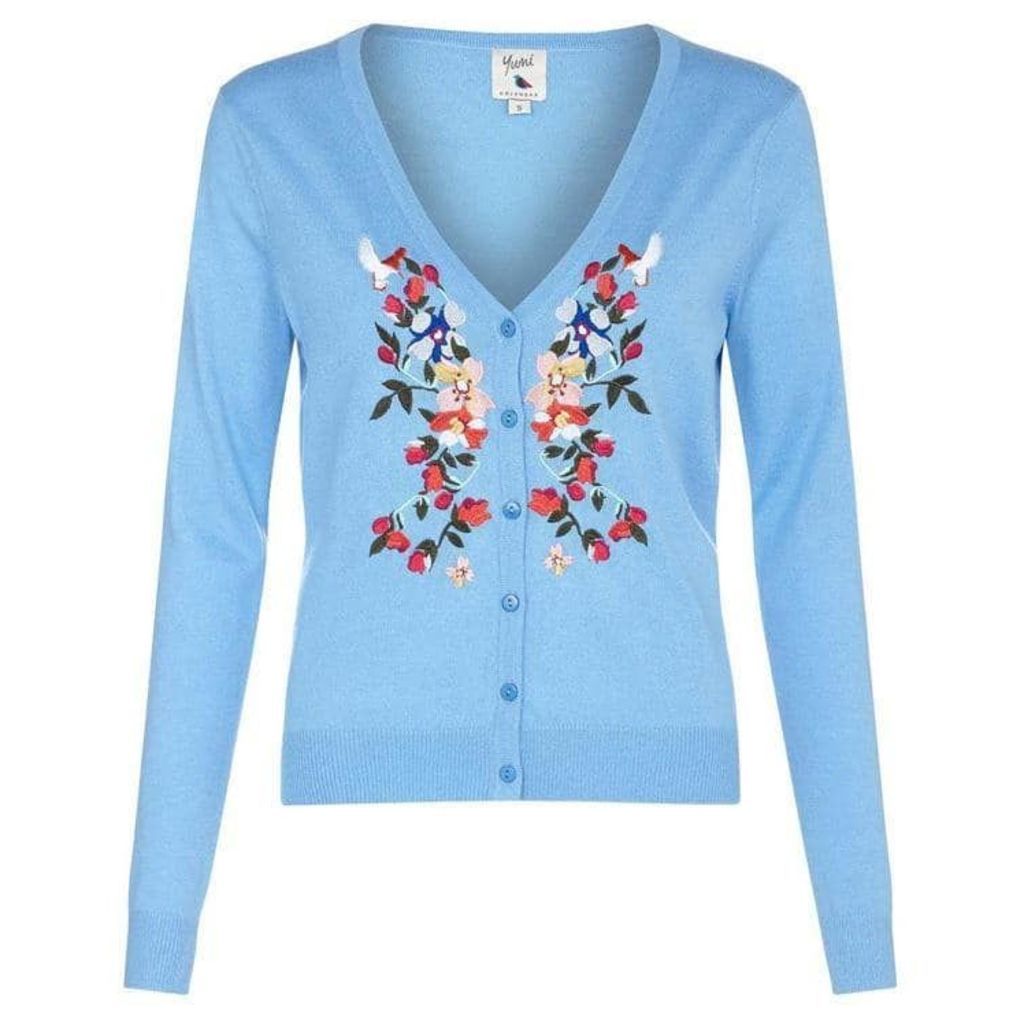 Yumi Floral Embroidered Cardigan