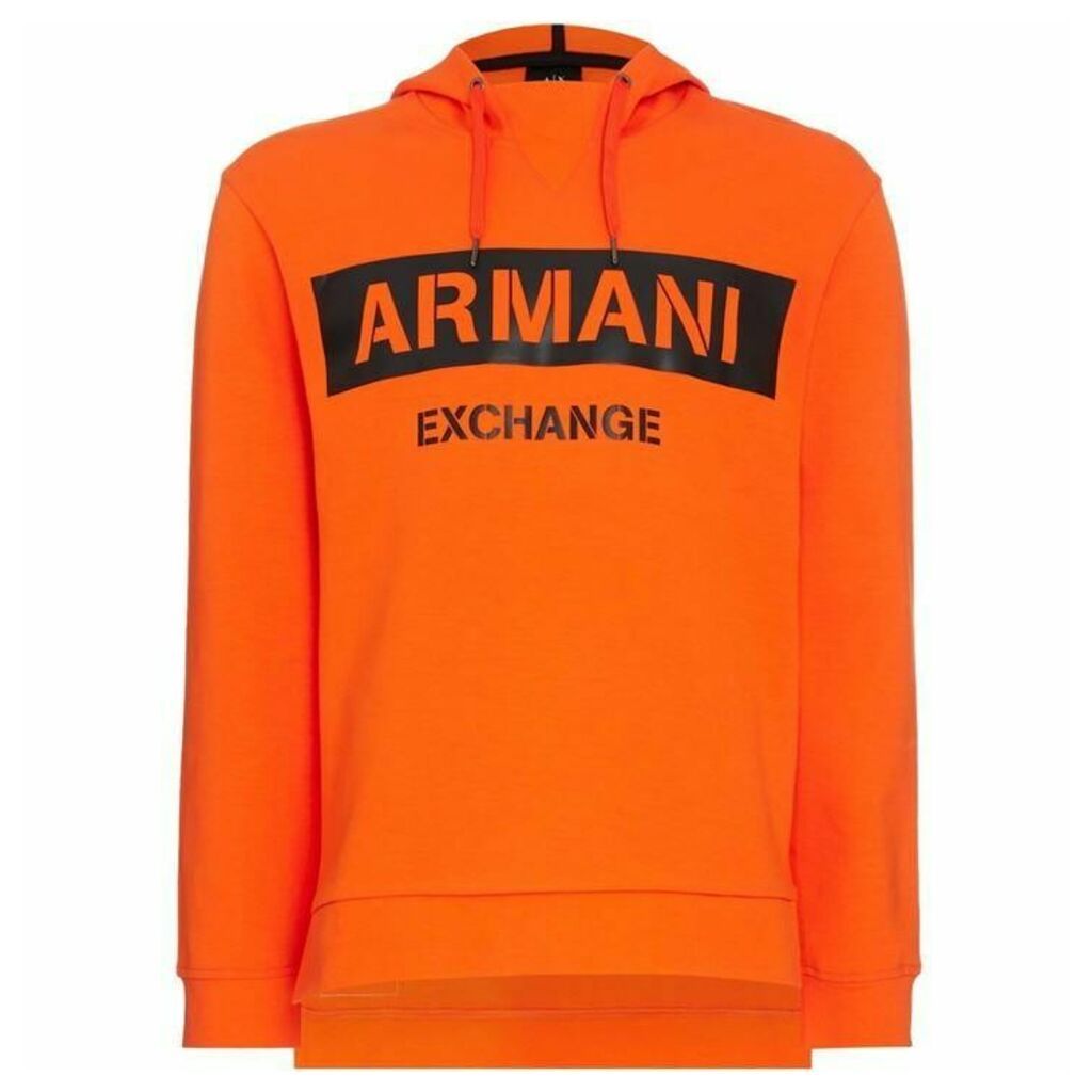 Armani Exchange Leather Logo Hoodie