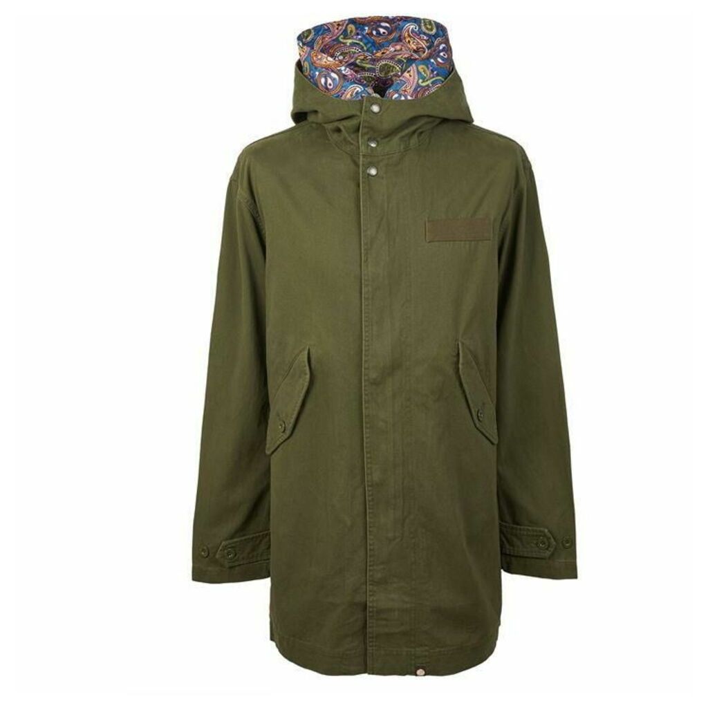 Pretty Green Cotton Zip Up Hooded Parka