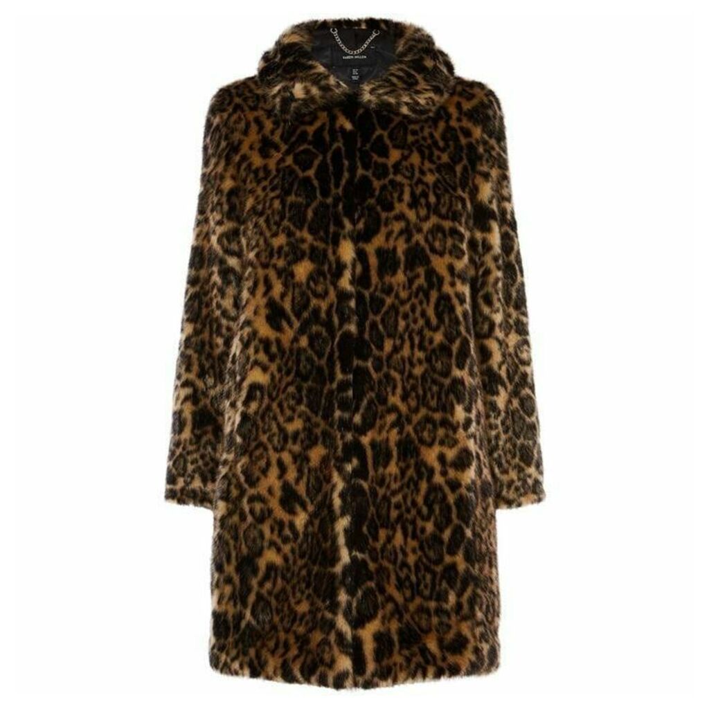 Karen Millen Longline Faux Fur Coat